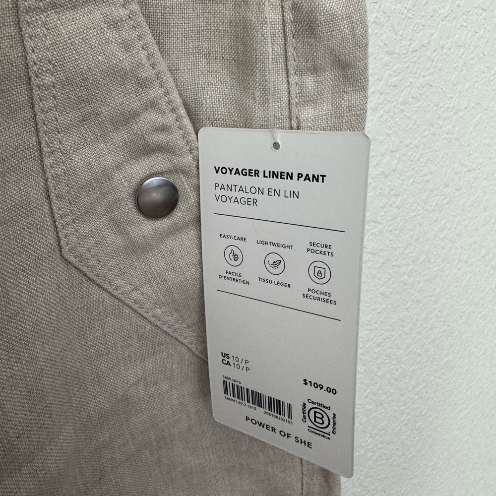 NWT Athleta Voyager Linen Pant - 10P - Picture 4 of 8